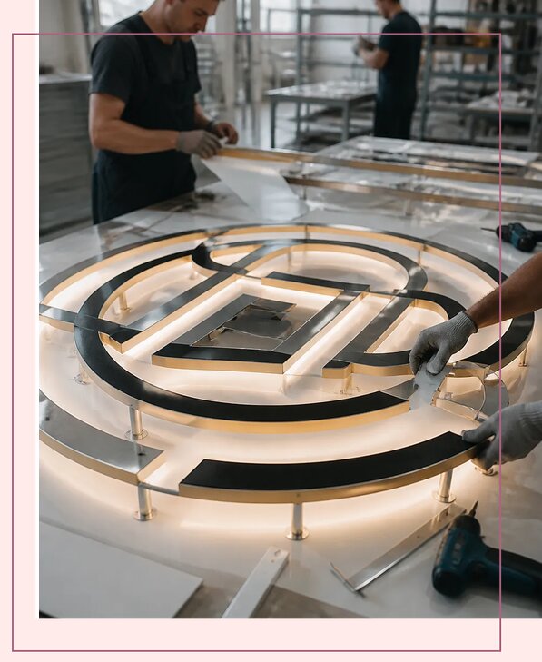 Изготовление и монтаж интерьерных вывесок для бизнеса в Лесне