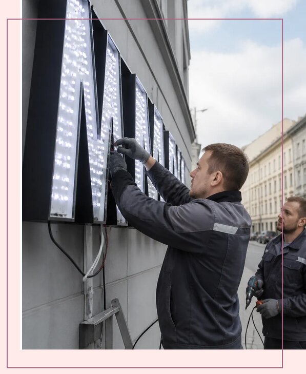Изготовление и монтаж светодиодных LED вывесок в Лесне