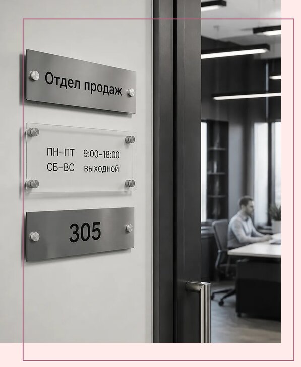 Офисные таблички на дверь в Лесне по цене от 5094 р. | Аванза-Лсн